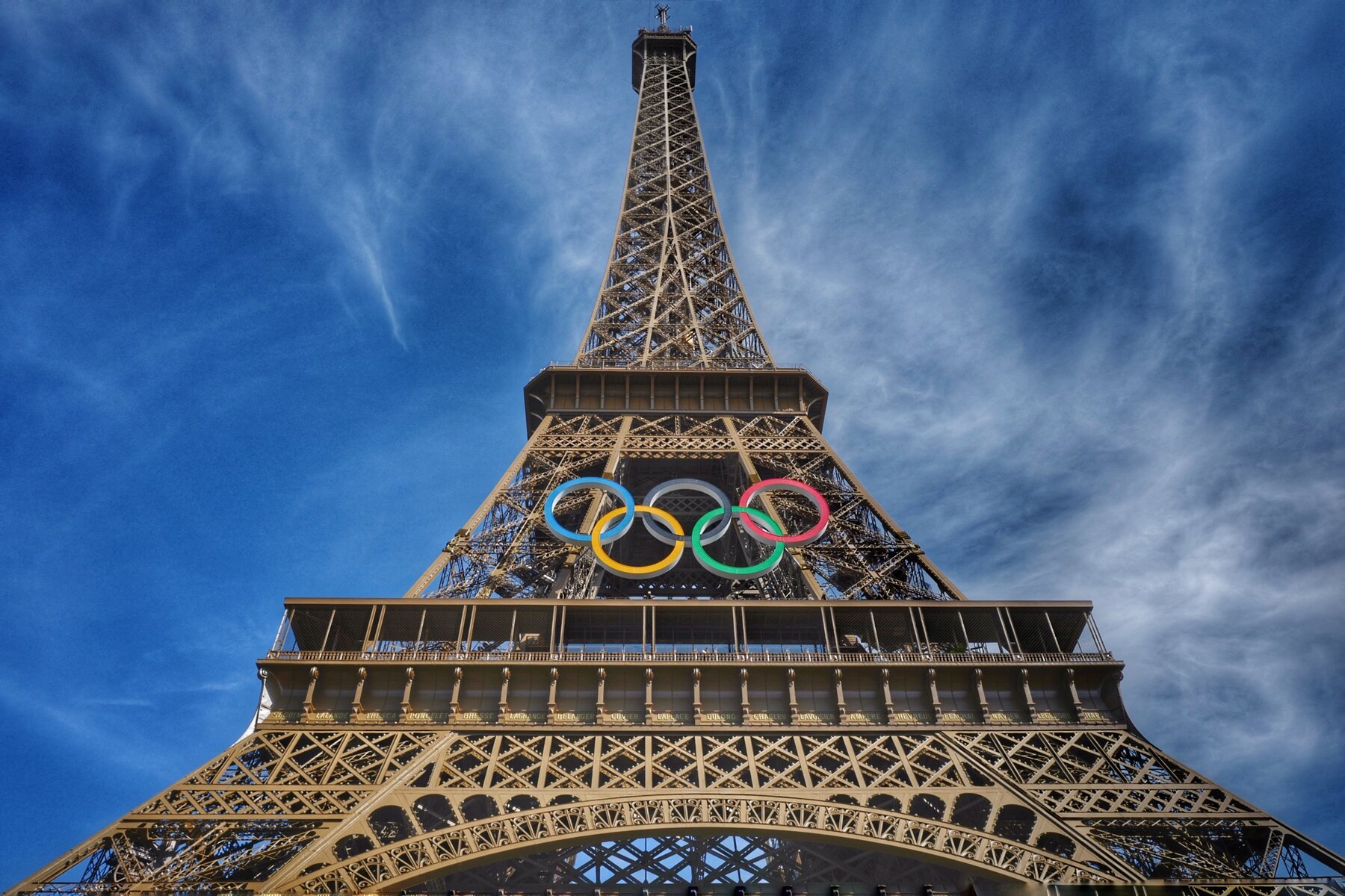 Tour Eiffel et anneaux olympiques